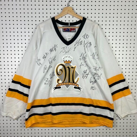 Mississippi Riverkings Hockey Jersey Sz Large Team Signed READ Stitched SP CHL - Picture 2 of 8